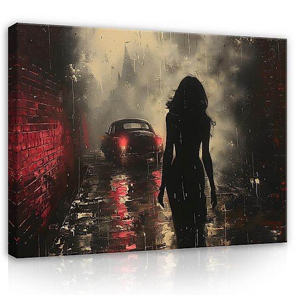 Wallarena Leinwandbild Frau Auto Schwarz Modern günstig online kaufen