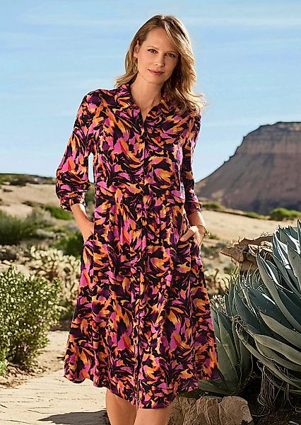 GOLDNER Sommerkleid "Kurzgröße Hemdblusenkleid aus reiner Viskose" günstig online kaufen