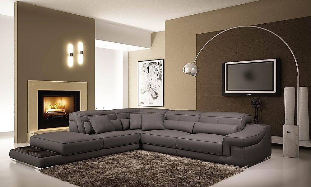 Xlmoebel Ecksofa Neu Leder Textil Ecksofa günstig online kaufen