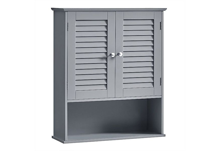 VASAGLE Hängeschrank Badezimmerschrank Wandschrank Lamellentüren und offene günstig online kaufen