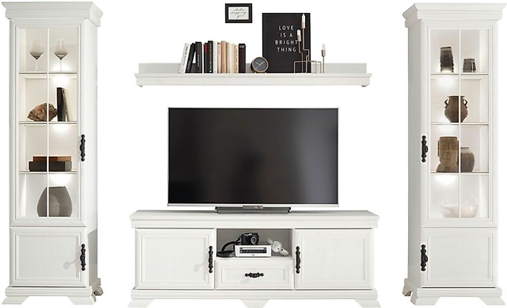 Home affaire Wohnwand »Royal« bestehend aus 2 Vitrinen, 1 Lowboard und 1 Wa günstig online kaufen