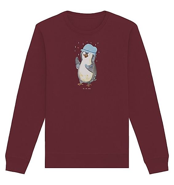 Mr. & Mrs. Panda Longpullover Größe L Pinguin Duschen - Burgundy - Geschenk günstig online kaufen