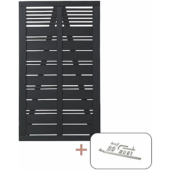 Einzeltor Silence Nadelholz Schwarz 100 cm x 170 cm günstig online kaufen