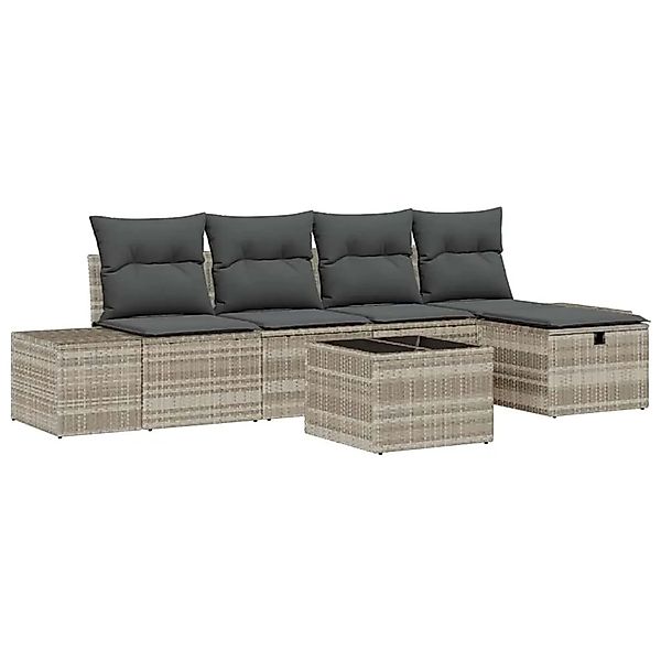 vidaXL Sofa Set mit Kissen 6-Tlg Poly-Rattan 3360703 günstig online kaufen