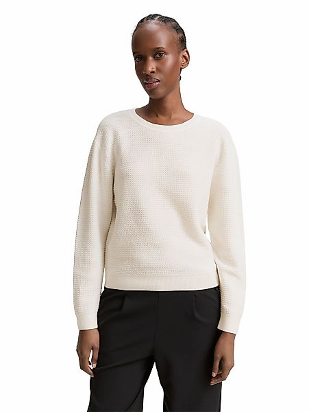 TOM TAILOR Denim Strickpullover, mit Rippbündchen günstig online kaufen