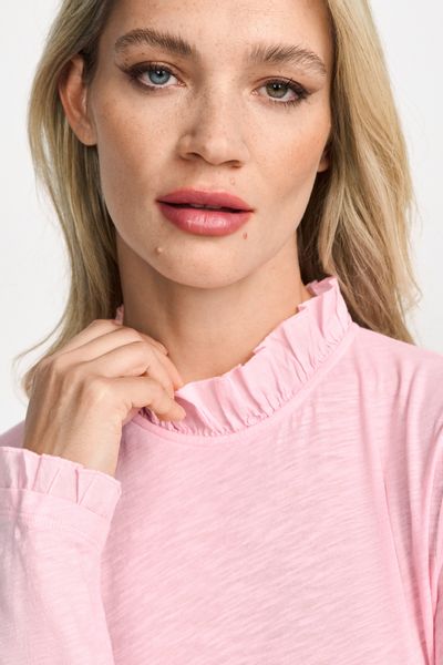 RICHROYAL Langarmshirt "2409 O Slub F LS" mit Rüschenkante an Ausschnitt un günstig online kaufen