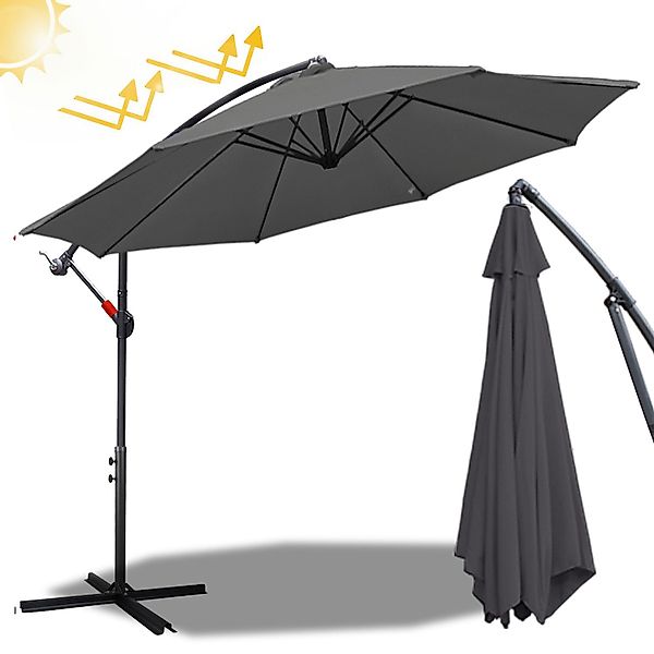 Clanmacy Sonnenschirm Sonnenschirm Ampelschirm,UV-Schutz,Eisen mit Ständer, günstig online kaufen