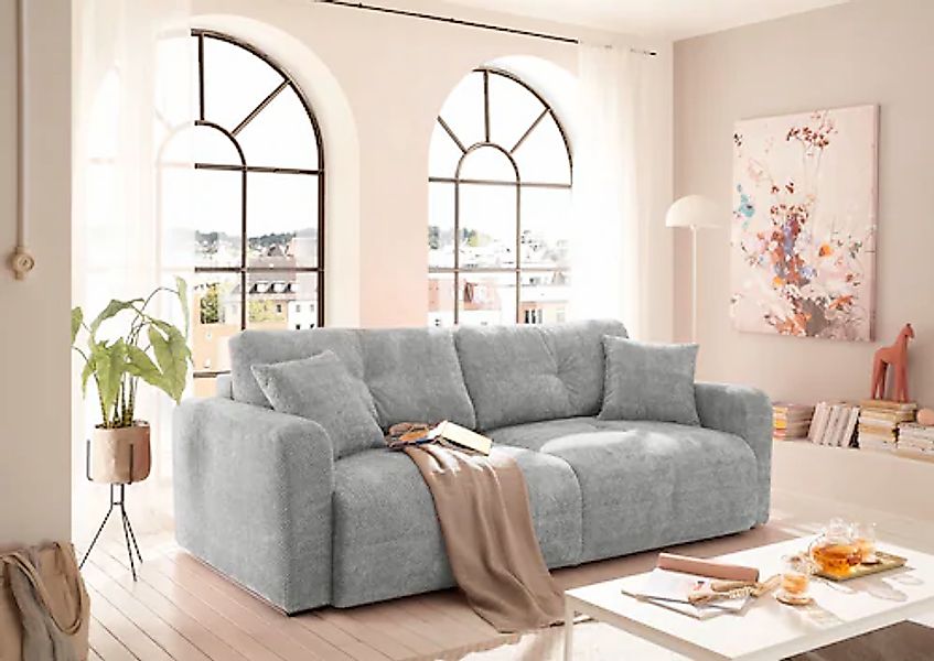 ED EXCITING DESIGN Schlafsofa "Bullet" mit Bettkasten & 2 Zierkissen günstig online kaufen