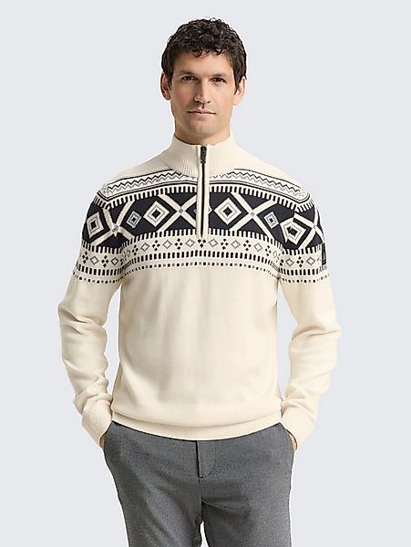 TOM TAILOR Strickpullover Pullover & Strickjacken Fair-Isle Troyer Strickpu günstig online kaufen