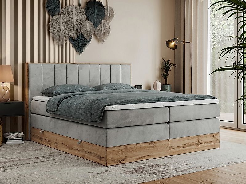 MKS MÖBEL Boxspringbett BELLISSIMO KING (Topper T-25, T30-Schaum, Möbelplat günstig online kaufen