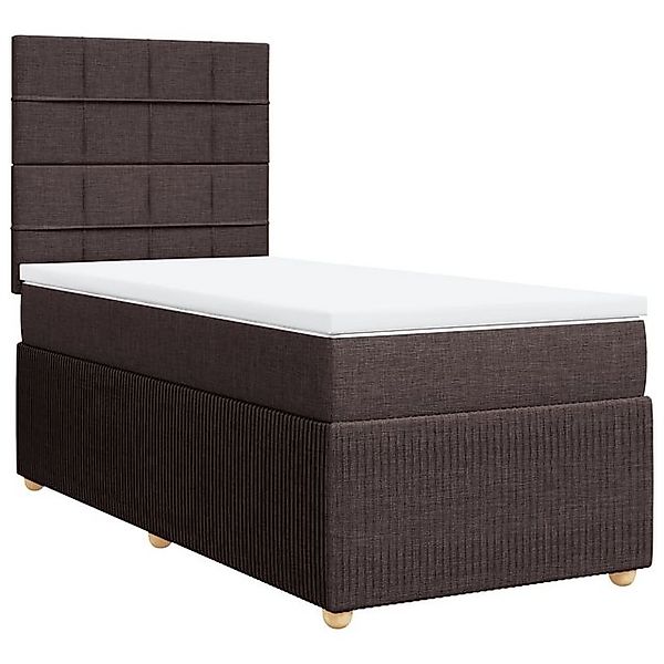 vidaXL Bett Boxspringbett mit Matratze Dunkelbraun 90x190 cm Stoff günstig online kaufen