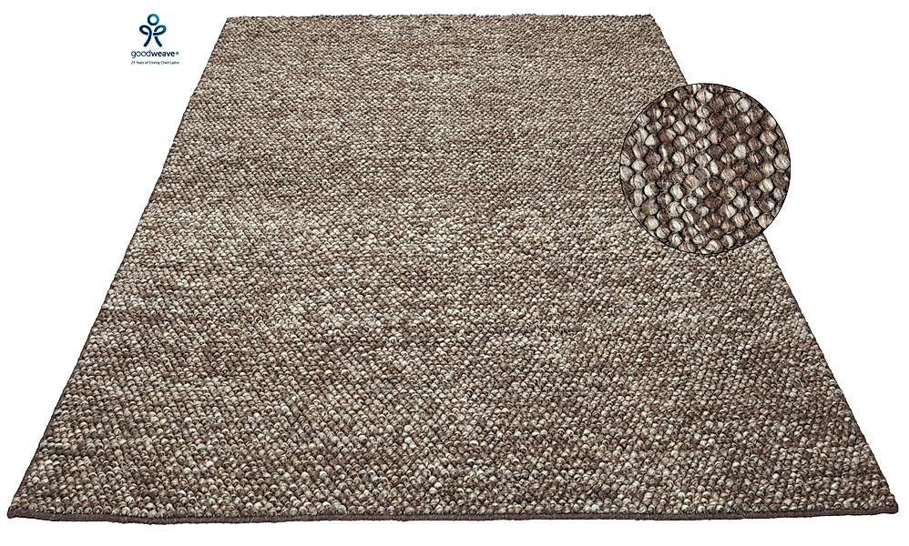 my home Wollteppich »Wolly, Wolle« rechteckig 14 mm Höhe handgewebt, Handwe günstig online kaufen