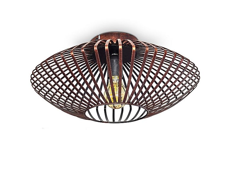 hofstein Deckenleuchte »Pieris« Deckenlampe aus Metall in Schwarz/Kupfer, o günstig online kaufen