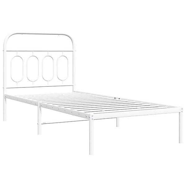 vidaXL Bettgestell mit Kopfteil Metall Weiß 80x200 cm 377157 günstig online kaufen