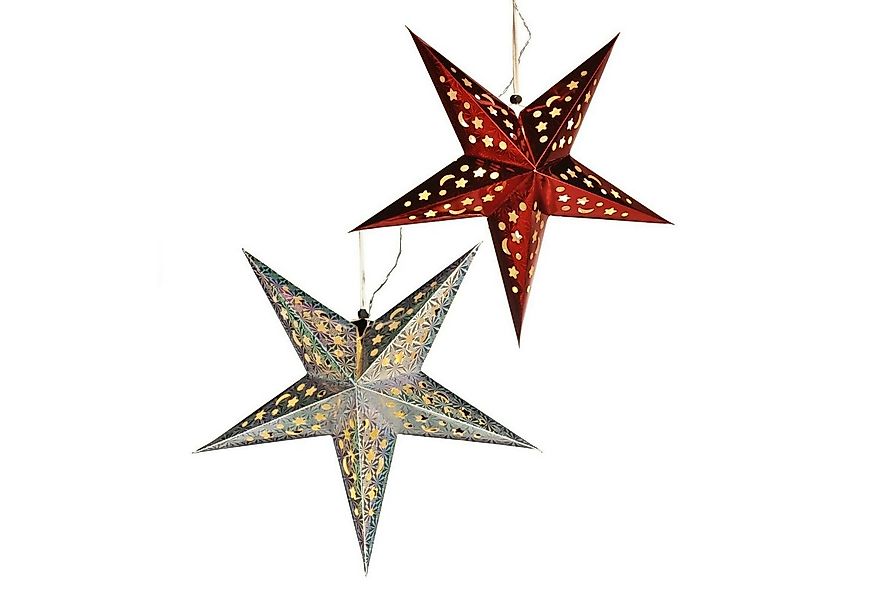 Meinposten LED-Lichterkette Weihnachtsstern Ø 43 cm Papier-Stern LED Weihna günstig online kaufen