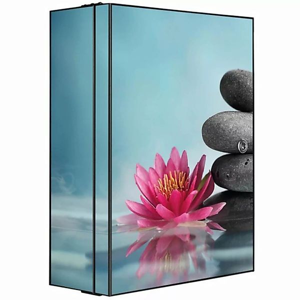 banjado Medizinschrank Stahl Lotus Und Steine (abschließbar, 3 große und 2 günstig online kaufen