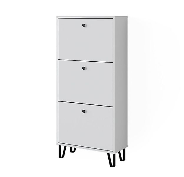 Vicco Schuhkipper Siri, Weiß, 36 x 135 cm mit 3 Klappschubladen günstig online kaufen