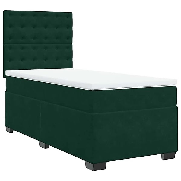 vidaXL Boxspringbett mit Matratze Dunkelgrün 80x200 cm Samt 3290777 günstig online kaufen