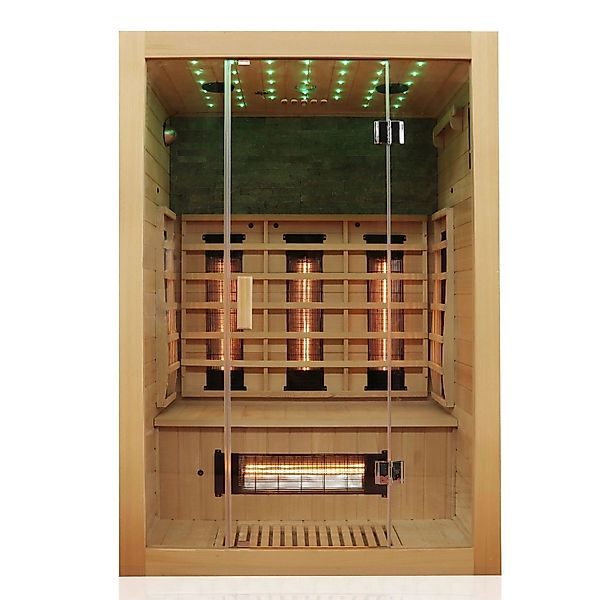 Dewello Infrarotkabine Sauna Milton 135cm x 105cm 2 Personen Vollspektrum & günstig online kaufen