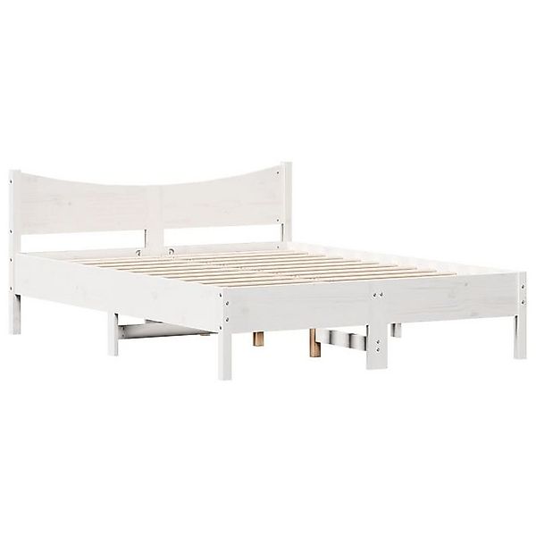 vidaXL Bettgestell Massivholzbett Weiß 140x200 cm Kiefer Bett Bettgestell günstig online kaufen