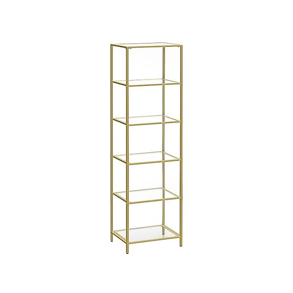 Vasagle Glasregal 6 Ablagen 30 cm x 40 cm x 177,3 cm Gold günstig online kaufen