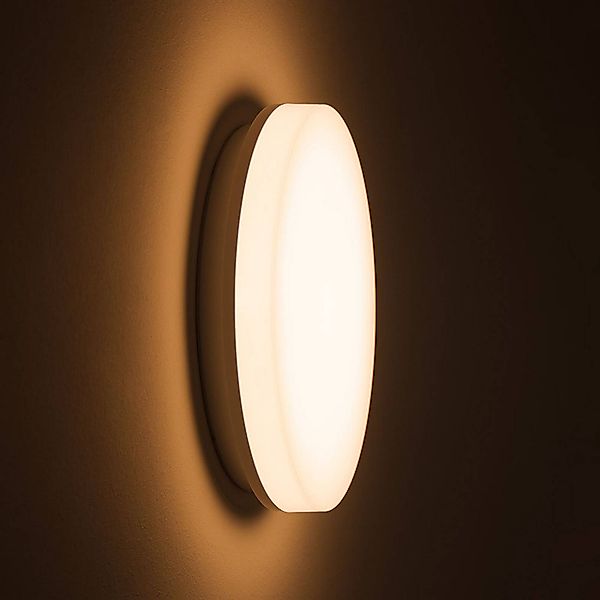DOTLUX LED-Deckenlampe SURFACE, Ø 25 cm, weiß, PC, CCT, IP54 günstig online kaufen