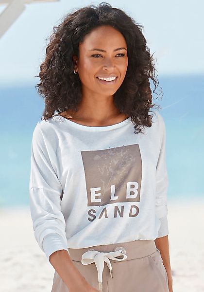 Elbsand Langarmshirt "Irpa" mit Logodruck, Baumwoll-Mix, sportlich-casual günstig online kaufen