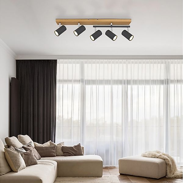Globo Strahler Robby 5-flammig Graphit 700 x 350 x 170 mm günstig online kaufen