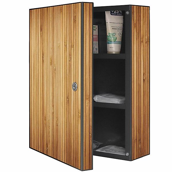 Banjado XXL Medizinschrank Abschliessbar 35x46x15cm Arzneischrank Anthrazit günstig online kaufen