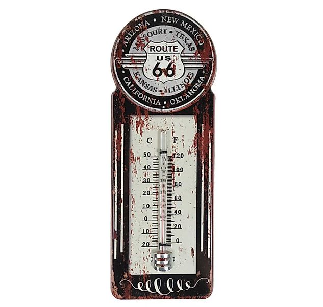 Wandthermometer ROUTE 66 US Roadsign Thermometer Vintage Nostalgie Blechsch günstig online kaufen