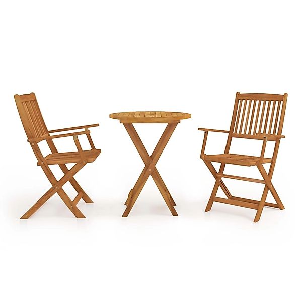 vidaXL 3-tlg Bistro-Set Klappbar Massivholz Akazie Modell 2 günstig online kaufen