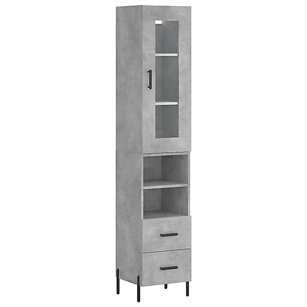 vidaXL Highboard Betongrau 34,5x34x180 cm Holzwerkstoff 3199309 günstig online kaufen