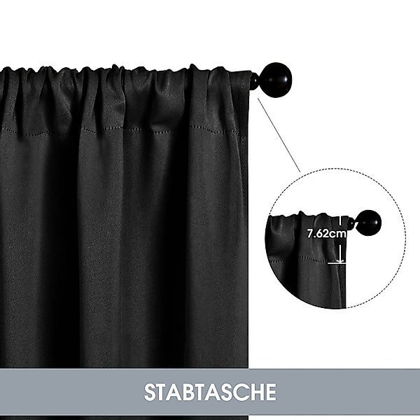 BYSURE Scheibengardine, Stangendurchzug (2 St), verdunkelnd, günstig online kaufen