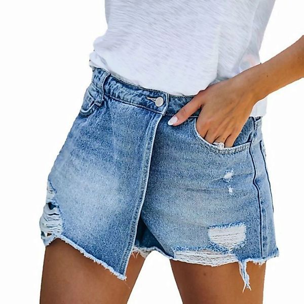 FIDDY Jeansshorts Zerrissene Jeans Shorts -Relaxshorts-Hotpants günstig online kaufen