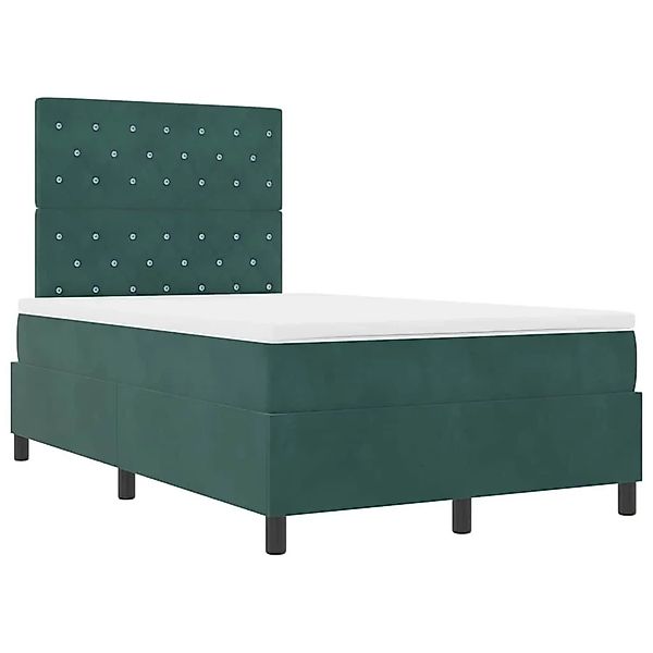 vidaXL Boxspringbett mit Matratze Dunkelgrün 120 x 190 cm Samt 3339755 günstig online kaufen