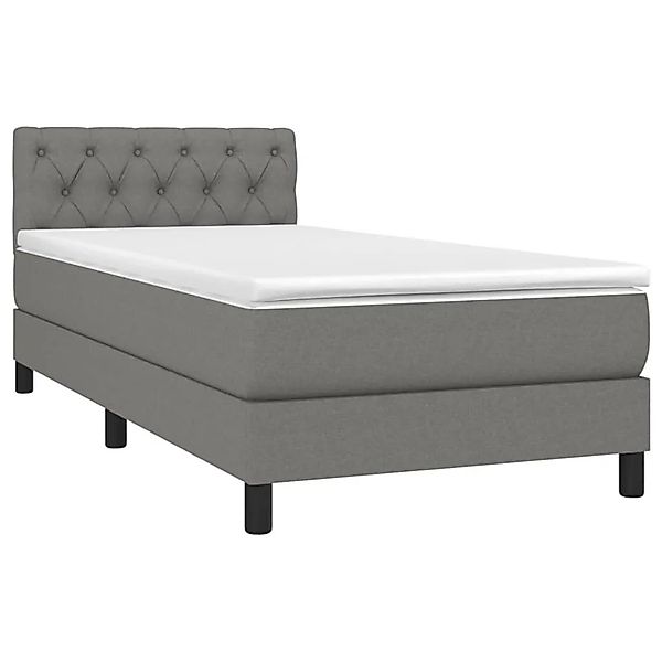 vidaXL Boxspringbett mit Matratze & LED Dunkelgrau 80x200 cm Stoff 3133350 günstig online kaufen