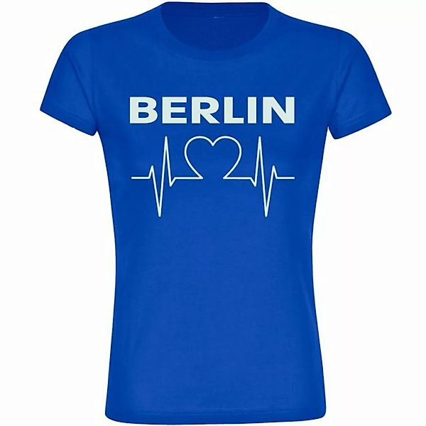 multifanshop T-Shirt Damen Berlin blau - Herzschlag - Frauen günstig online kaufen