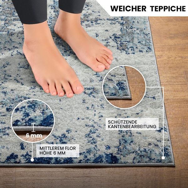 Livabliss Teppich "DUNKIRK" rechteckig 11 mm Höhe Moderner Designerteppich günstig online kaufen