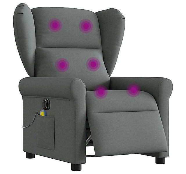 vidaXL Sessel Massagesessel Elektrisch Dunkelgrau Stoff (1-St) günstig online kaufen