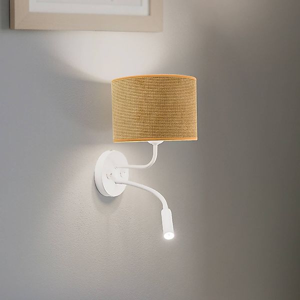 Wandleuchte Roller, Cord, weiß/senfgelb, Leselicht günstig online kaufen