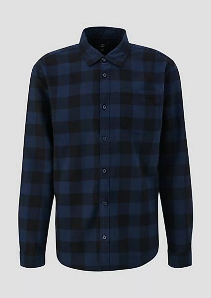 QS Langarmhemd Twillhemd mit Karo-Muster günstig online kaufen