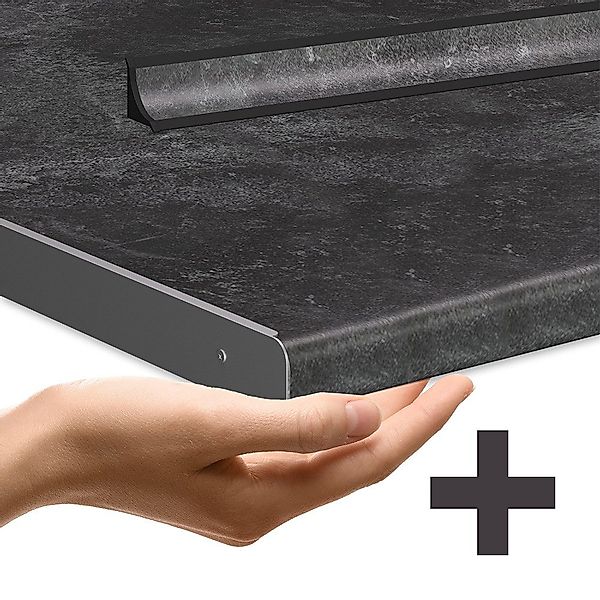 Vicco Küchenzeile R-Line, Beton/Weiß, 300 cm günstig online kaufen