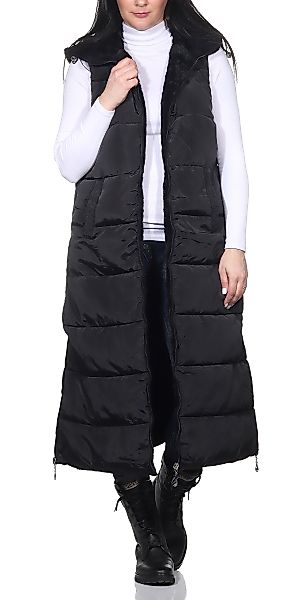 Aurela Damenmode Longweste Damen Steppweste gefütterte günstig online kaufen