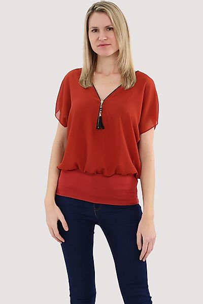 malito more than fashion Chiffonbluse 6298 Kurzarm Bluse günstig online kaufen