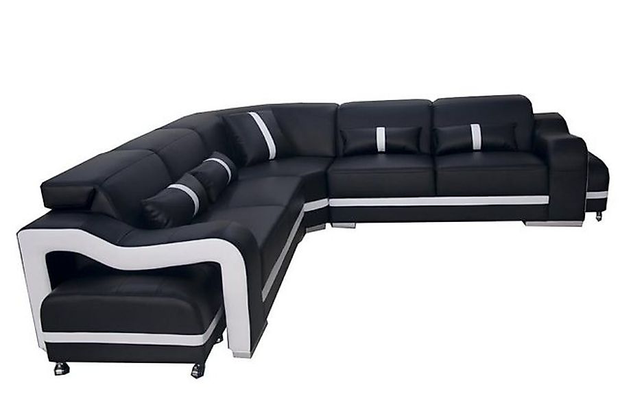 JVmoebel Sofa Ledersofa Couch Wohnlandschaft Garnitur Design Modern Ecke So günstig online kaufen