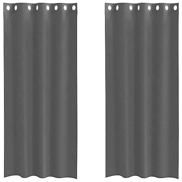 vidaXL Voile Vorhänge mit Ösen 2 Stk Dunkelgrau 140x225 cm 4102079 günstig online kaufen