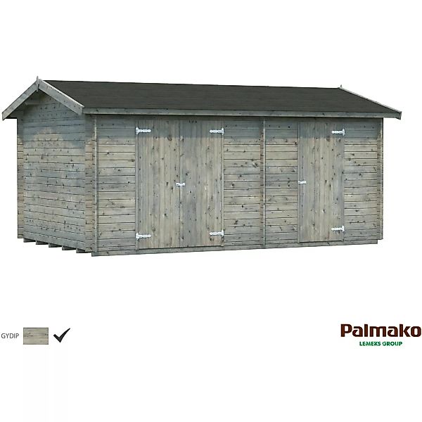Palmako Jari Holz-Gartenhaus Grau Satteldach Tauchgrundiert 520 cm x 300 cm günstig online kaufen