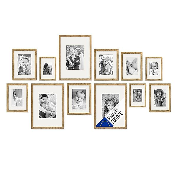 PHOTOLINI Bilderrahmen 12er Set Echtholz 10x15 günstig online kaufen