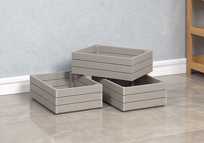 INTER-FURN Schublade "Arona Holzkisten" 3 Stk. tlg. 3er Set Massivholzkiste günstig online kaufen