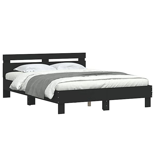 vidaXL Bettgestell mit LED ohne Matratze Schwarz 150x200 cm 3207540 günstig online kaufen